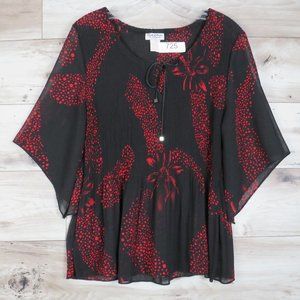 First Choice* Women's Asymmetrical Half‎ Sleeves Low V-Neck Pullover Blouse~ 3XL